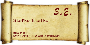 Stefko Etelka névjegykártya